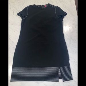 Vince camuto black dress white accent stitching l
